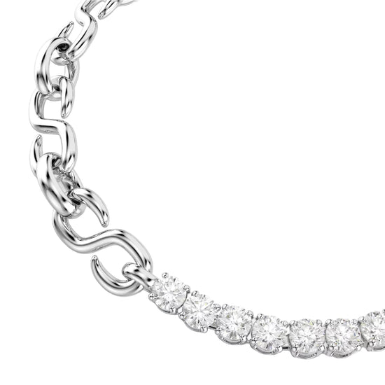 Bracciale catena Swarovski Matrix lega argento e zirconi Regolabile 17-19 cm