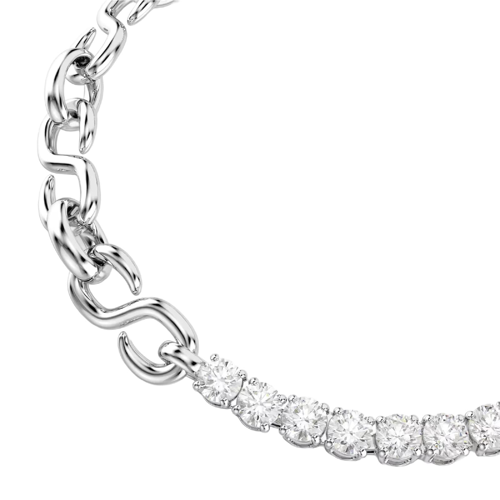 Bracciale catena Swarovski Matrix lega argento e zirconi Regolabile 17-19 cm