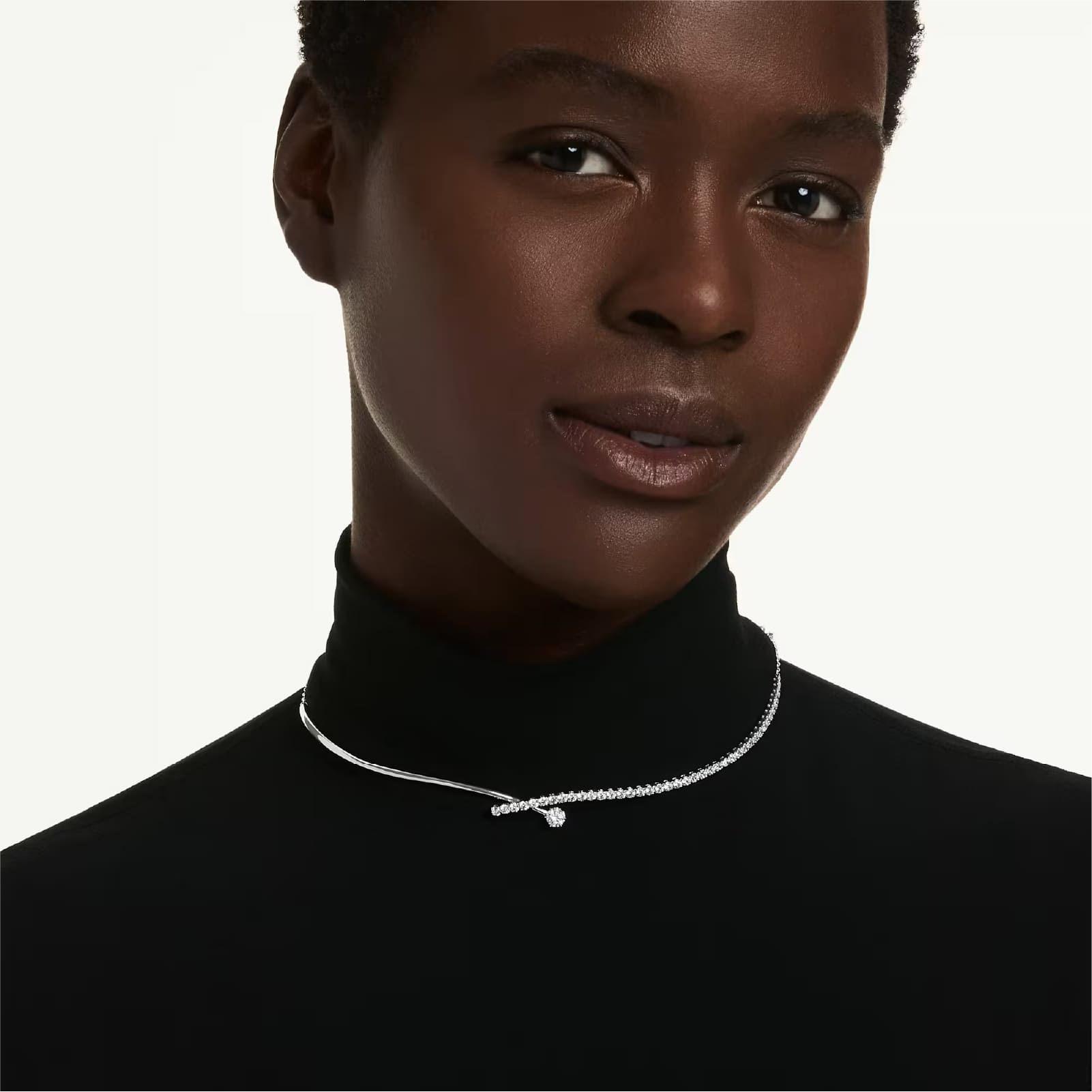 Collana semirigida Swarovski Matrix con zirconi bianchi MISURA UNICA