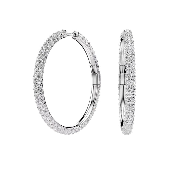 Orecchini a cerchio Swarovski Dextera lega e cristalli MISURA UNICA