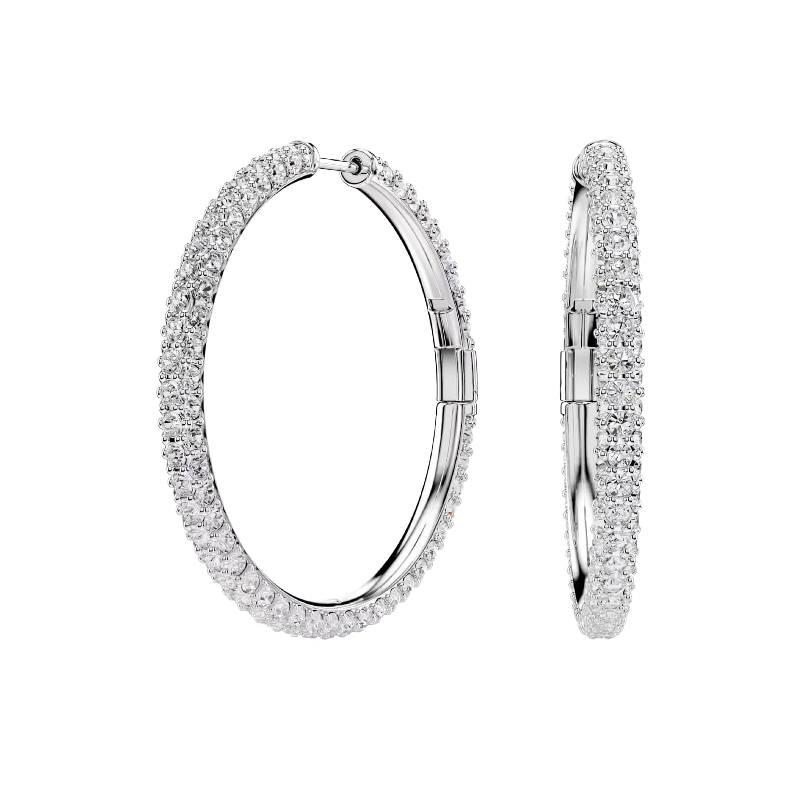 Orecchini a cerchio Swarovski Dextera lega e cristalli MISURA UNICA