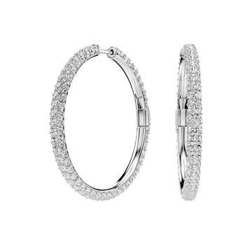 Orecchini a cerchio Swarovski Dextera lega e cristalli MISURA UNICA
