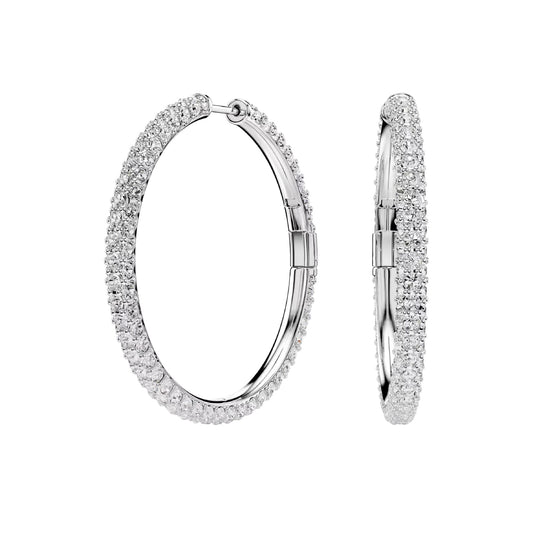 Orecchini a cerchio Swarovski Dextera lega e cristalli MISURA UNICA