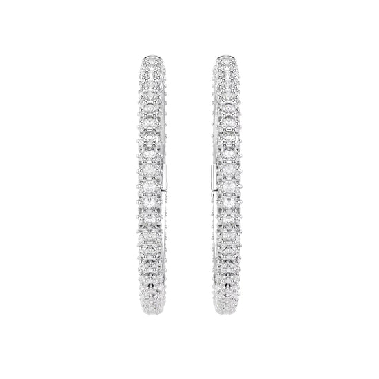 Orecchini a cerchio Swarovski Dextera lega e cristalli MISURA UNICA