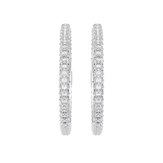 Orecchini a cerchio Swarovski Dextera lega e cristalli MISURA UNICA