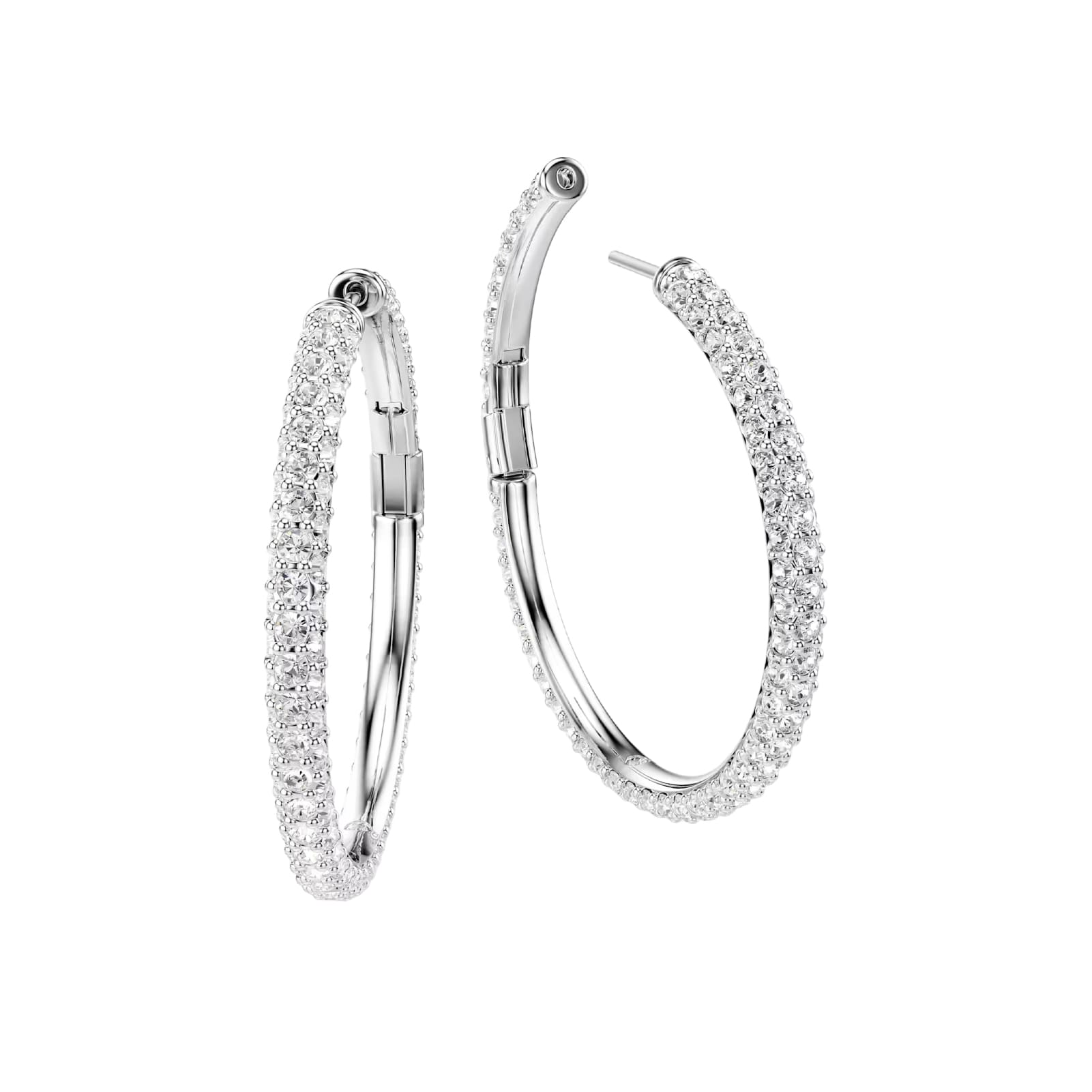Orecchini a cerchio Swarovski Dextera lega e cristalli MISURA UNICA