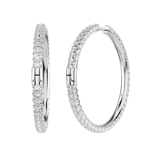 Orecchini a cerchio Swarovski Dextera lega e cristalli MISURA UNICA
