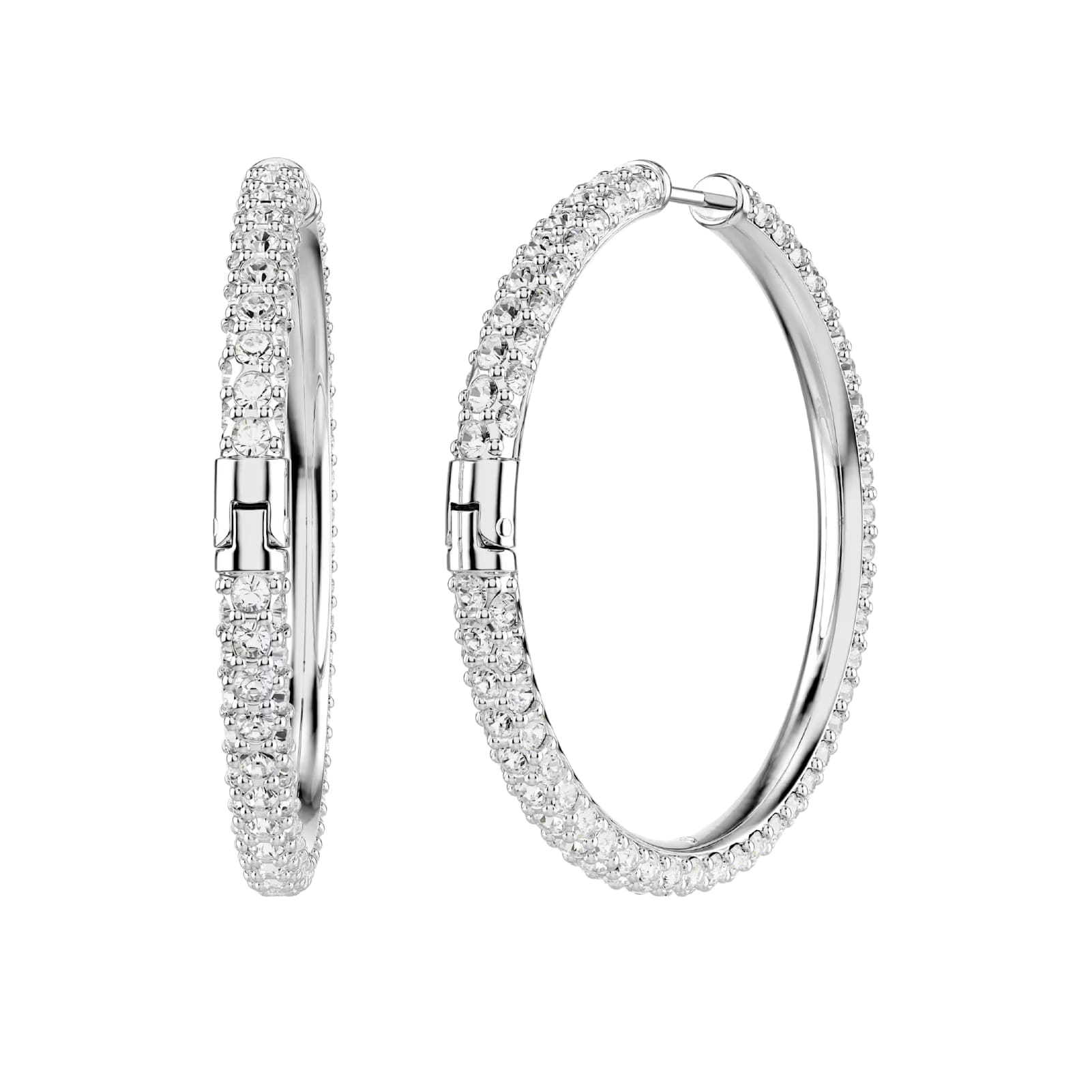 Orecchini a cerchio Swarovski Dextera lega e cristalli MISURA UNICA