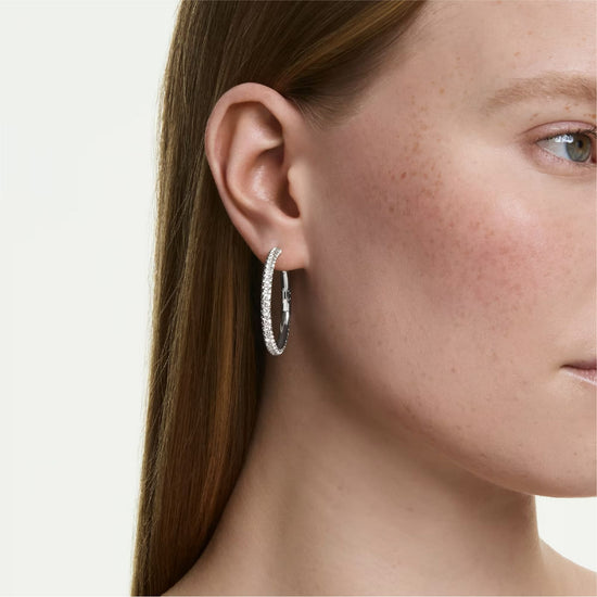 Orecchini a cerchio Swarovski Dextera lega e cristalli MISURA UNICA