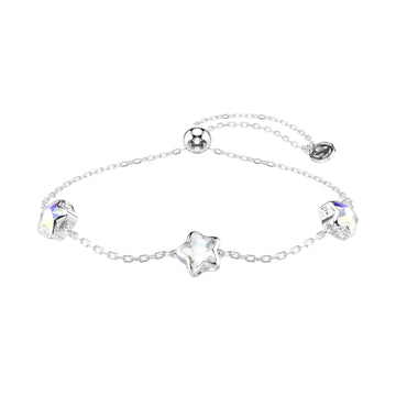 Bracciale Swarovski Chroma lega argento e cristalli stella 24 cm