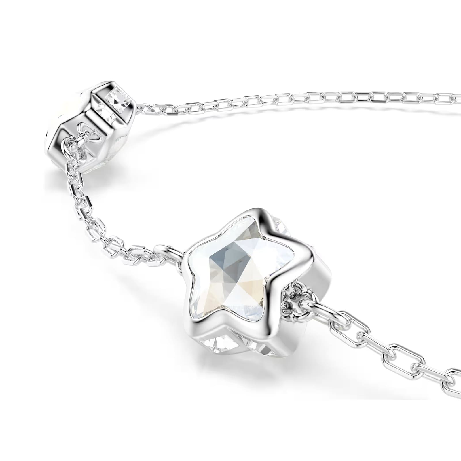 Bracciale Swarovski Chroma lega argento e cristalli stella 24 cm