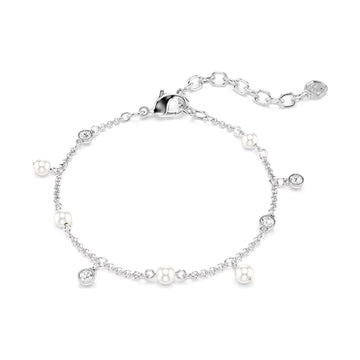 Bracciale catena Swarovski Imber lega argento perle 15,5 cm