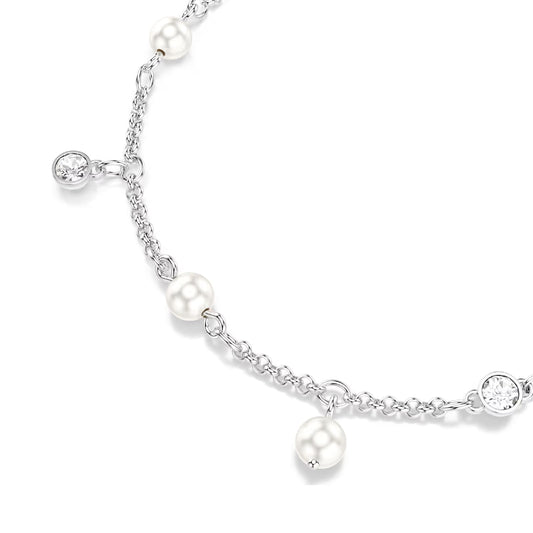 Bracciale catena Swarovski Imber lega argento perle 15,5 cm