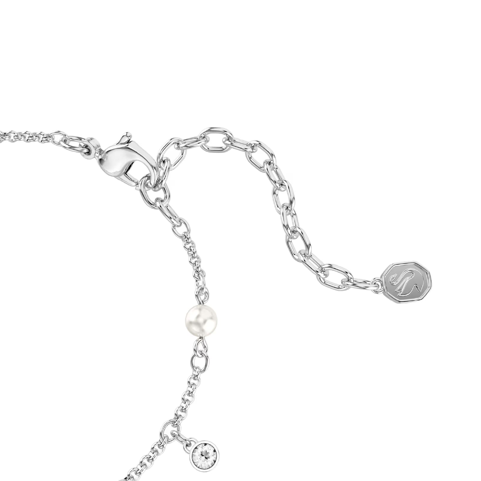Bracciale catena Swarovski Imber lega argento perle 15,5 cm