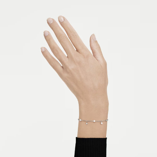 Bracciale catena Swarovski Imber lega argento perle 15,5 cm