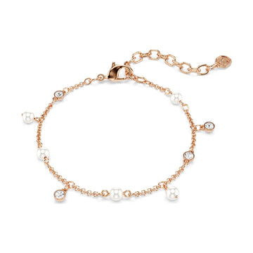 Bracciale catena Swarovski Imber lega oro rosa perle 15,5 cm