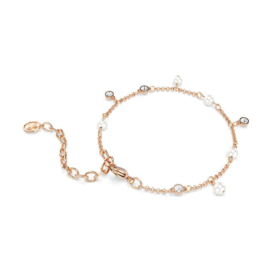 Bracciale catena Swarovski Imber lega oro rosa perle 15,5 cm