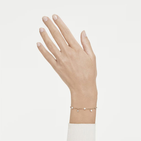 Bracciale catena Swarovski Imber lega oro rosa perle 15,5 cm