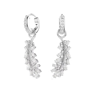 Orecchini pendenti Swarovski Vienna lega argento piuma MISURA UNICA