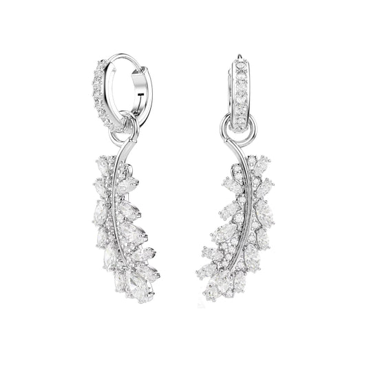Orecchini pendenti Swarovski Vienna lega argento piuma MISURA UNICA