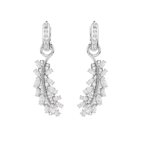 Orecchini pendenti Swarovski Vienna lega argento piuma MISURA UNICA