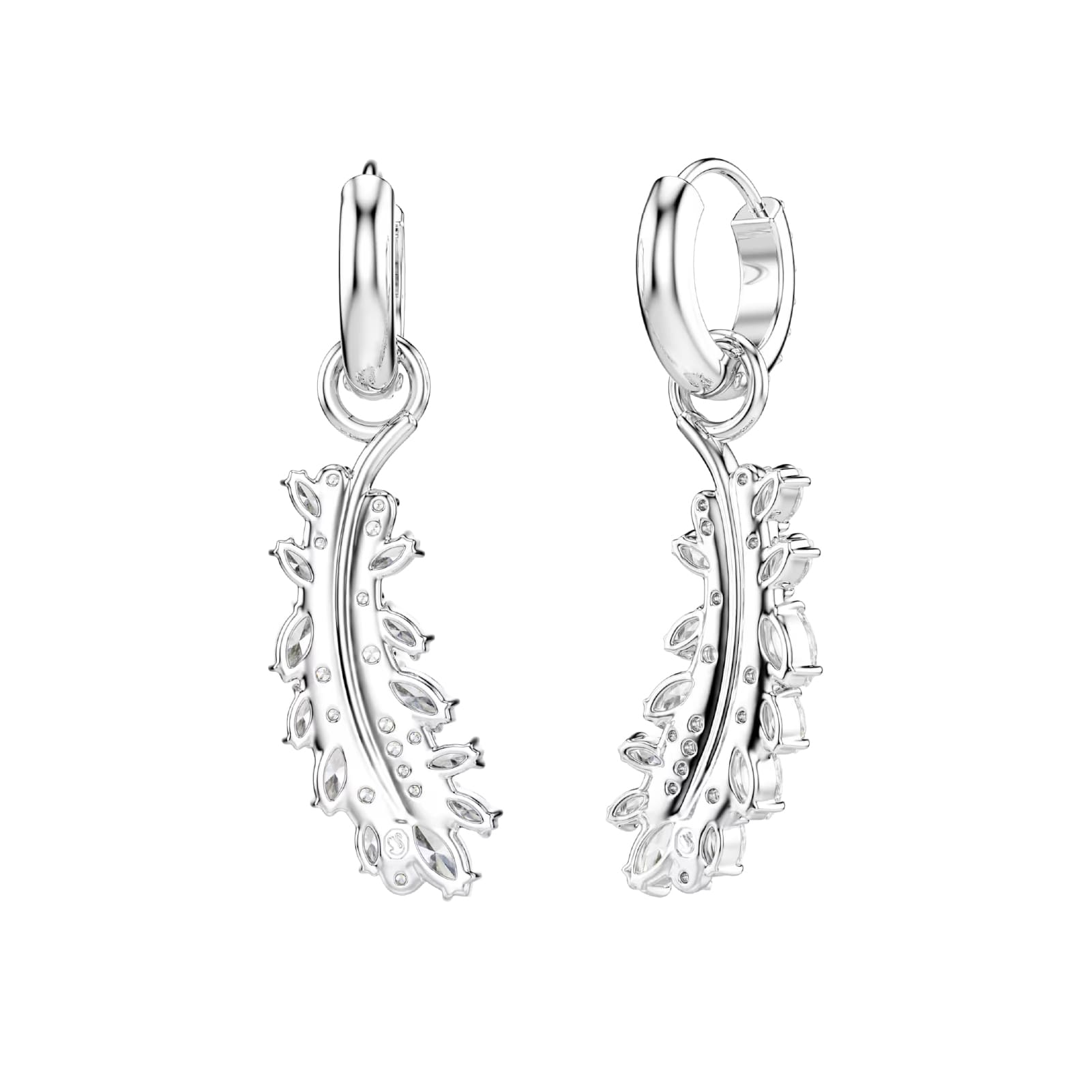 Orecchini pendenti Swarovski Vienna lega argento piuma MISURA UNICA