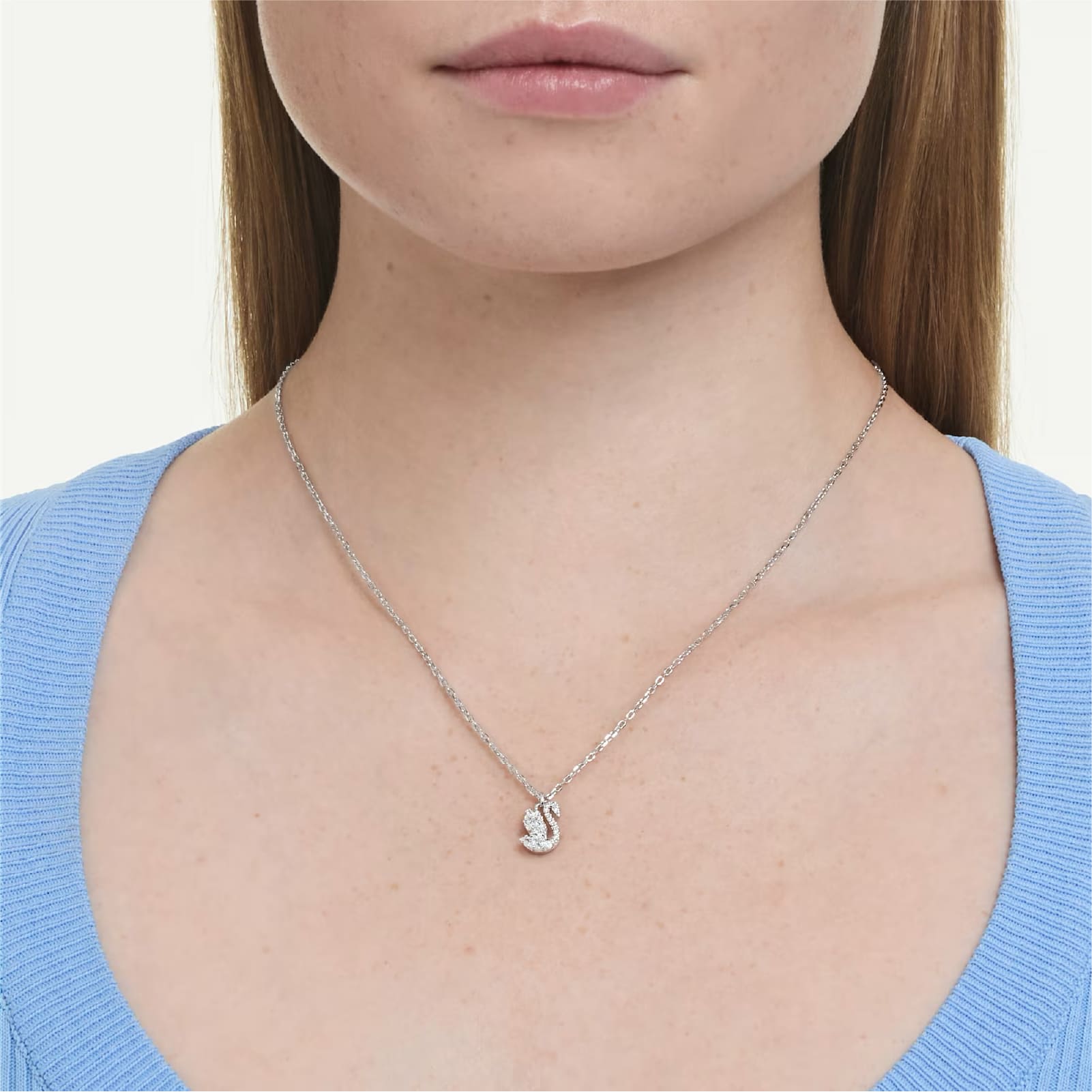 Collana catena Swarovski Swan lega argento e zirconi MISURA UNICA
