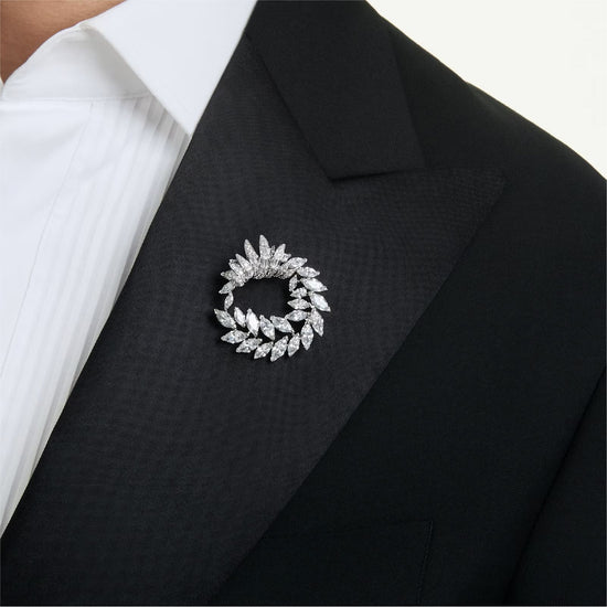 Spilla Swarovski Mesmera lega argento e zirconi cerchio MISURA UNICA