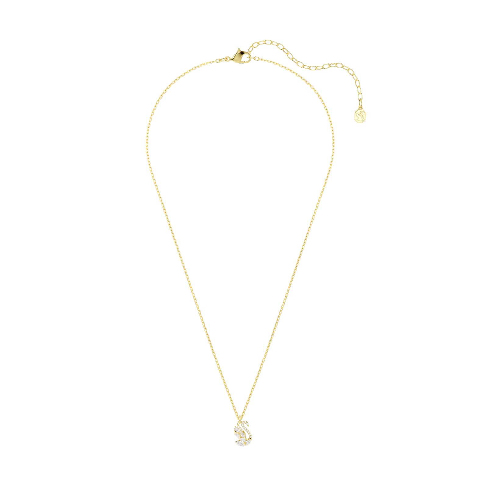 Collana pendente Swarovski Swan in lega oro e zirconi cigno MISURA UNICA