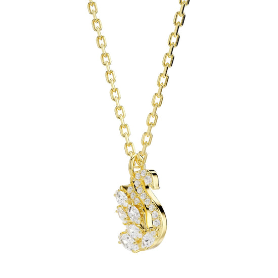 Collana pendente Swarovski Swan in lega oro e zirconi cigno MISURA UNICA