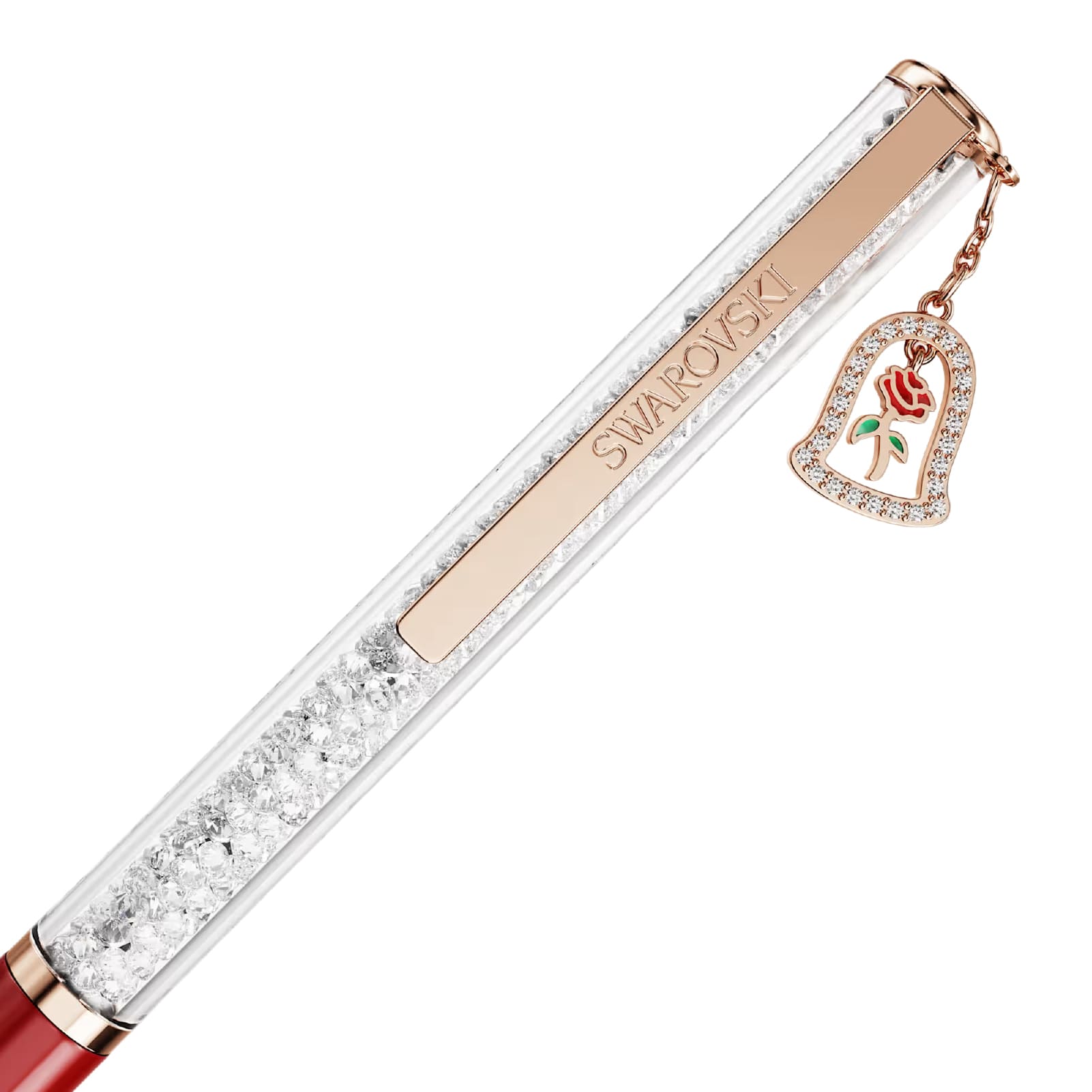 Penna sfera Swarovski Crystalline laccato e cristalli rosso MISURA UNICA