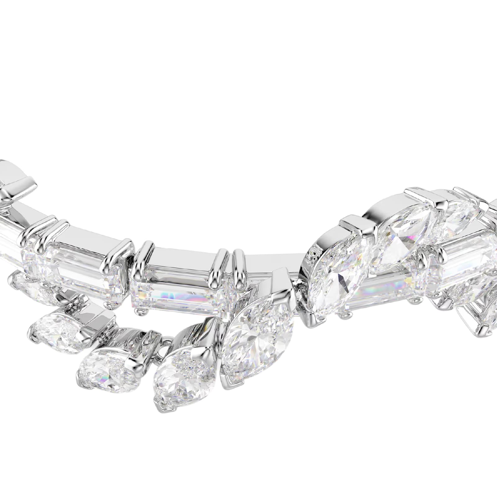 Bracciale rigido Swarovski Mesmera lega argento e zirconi Regolabile 15,5-18 cm