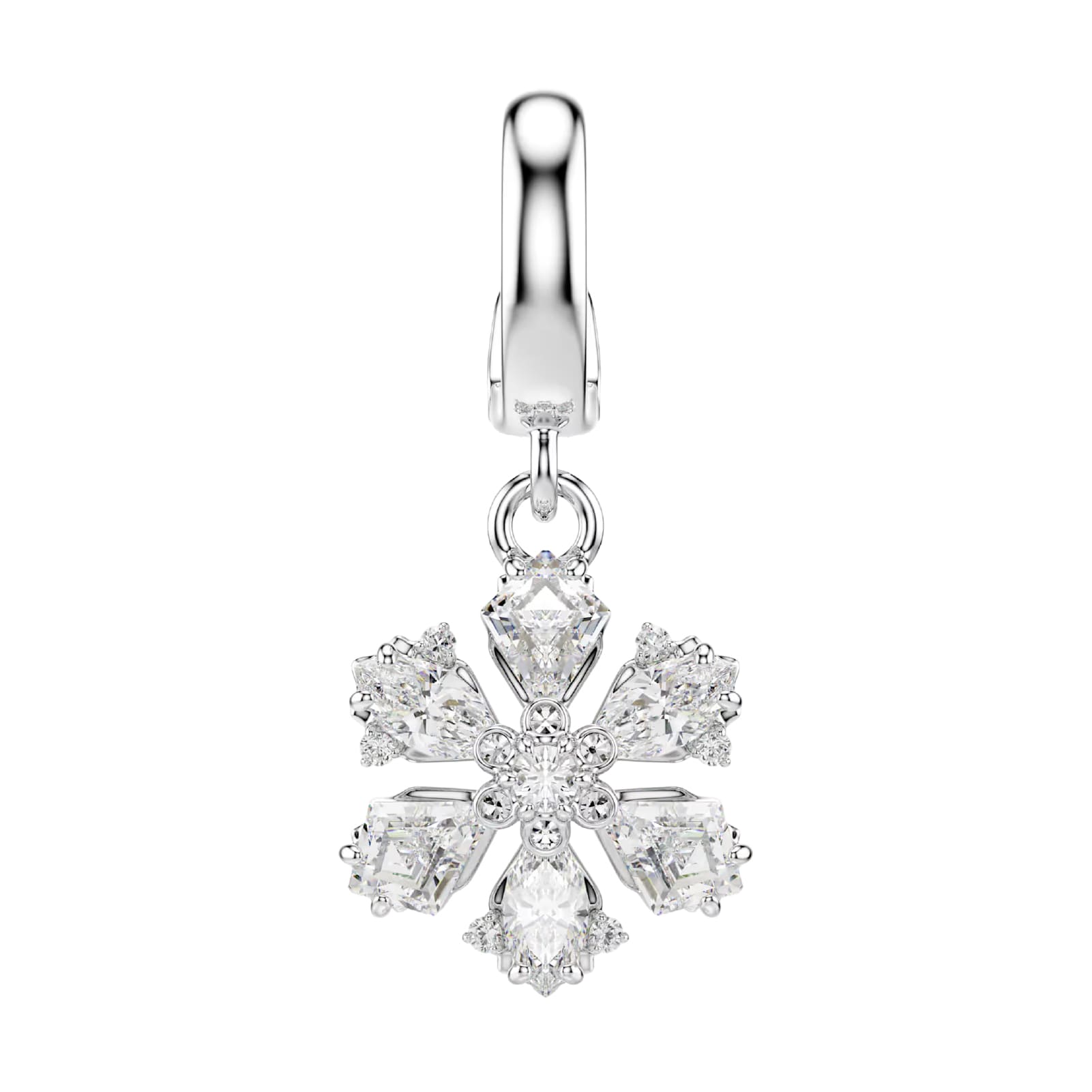 Charm Swarovski Idyllia lega argento zirconi fiocco di neve MISURA UNICA