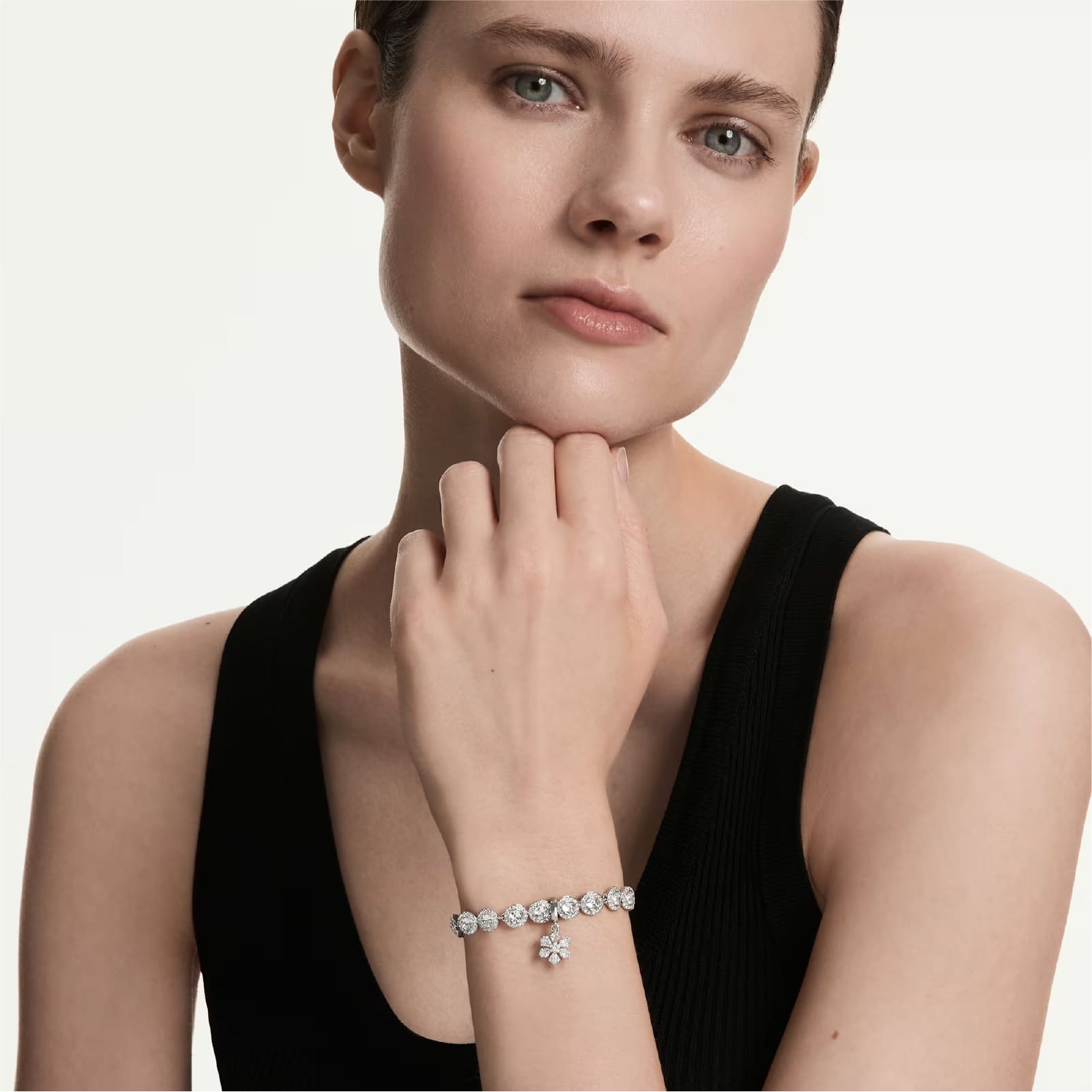 Charm Swarovski Idyllia lega argento zirconi fiocco di neve MISURA UNICA