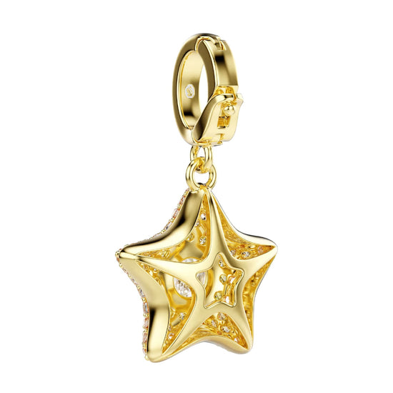 Charm Swarovski Sublima in lega oro e zirconi con stella MISURA UNICA