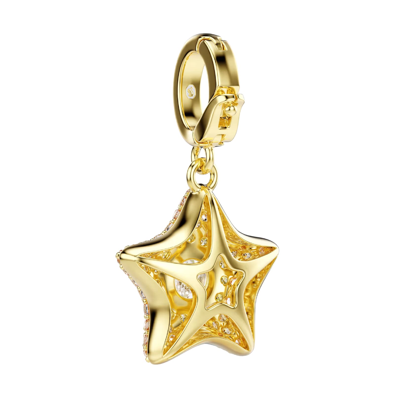 Charm Swarovski Sublima in lega oro e zirconi con stella MISURA UNICA