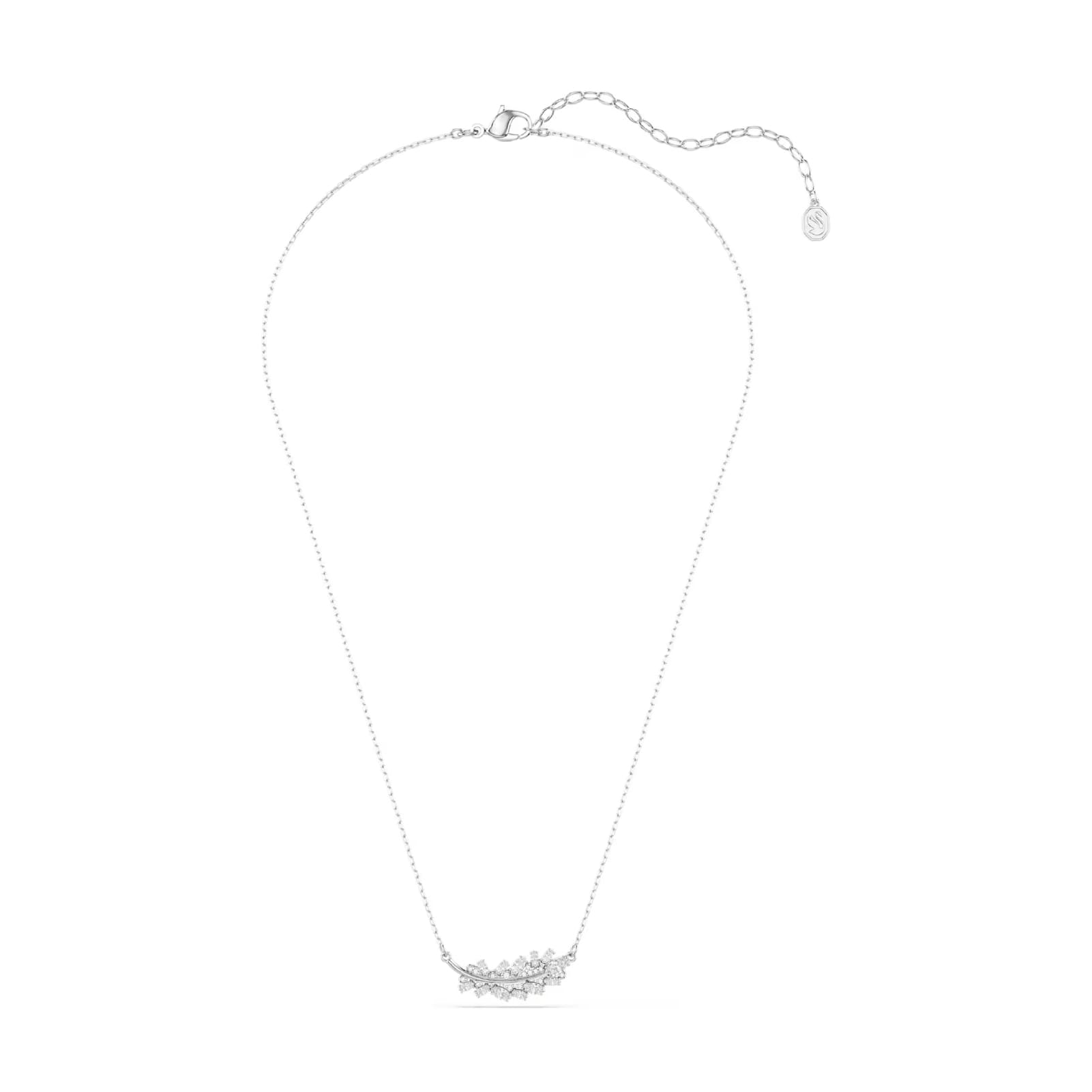 Collana catena Swarovski Vienna lega argento zirconi piuma