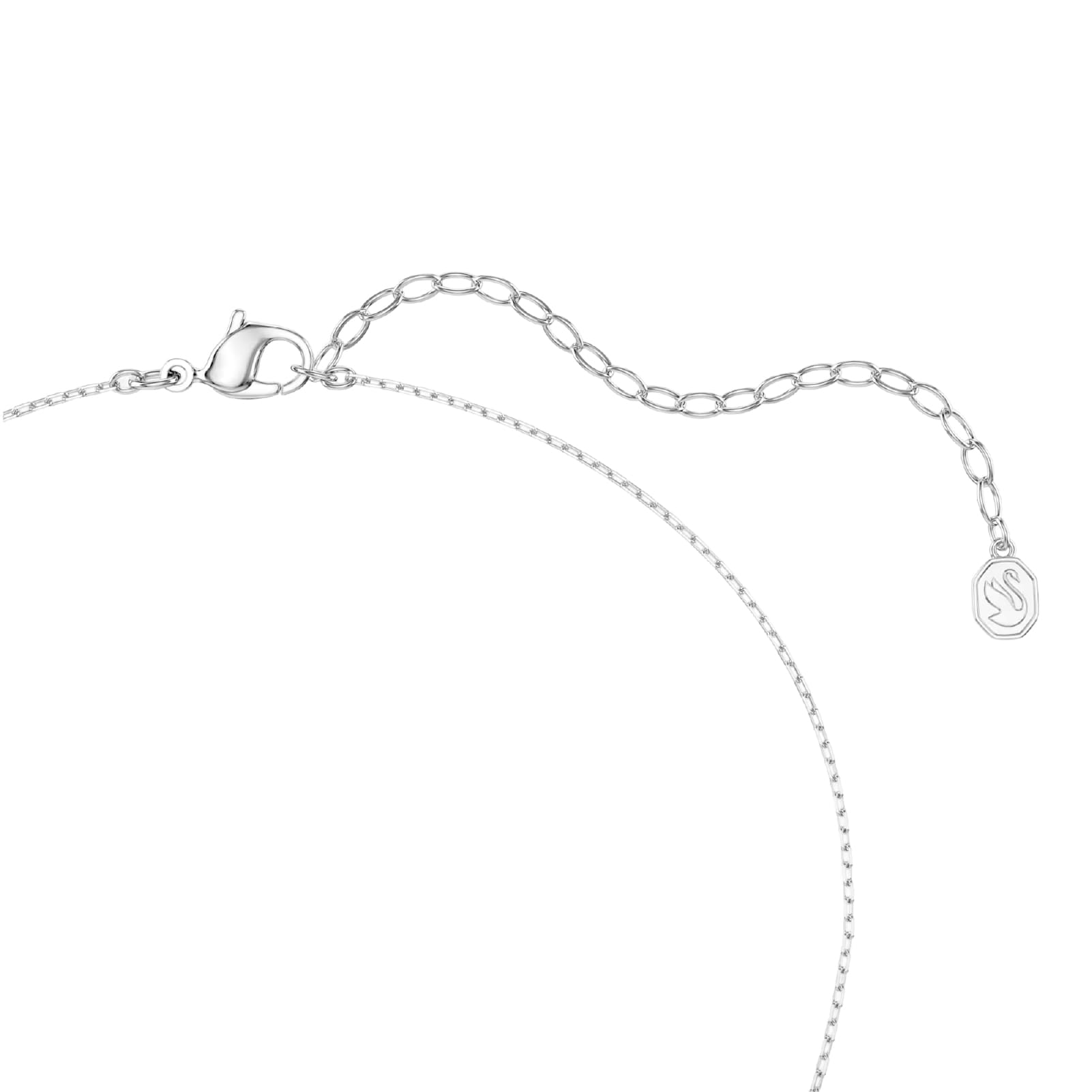 Collana catena Swarovski Vienna lega argento zirconi piuma MISURA UNICA