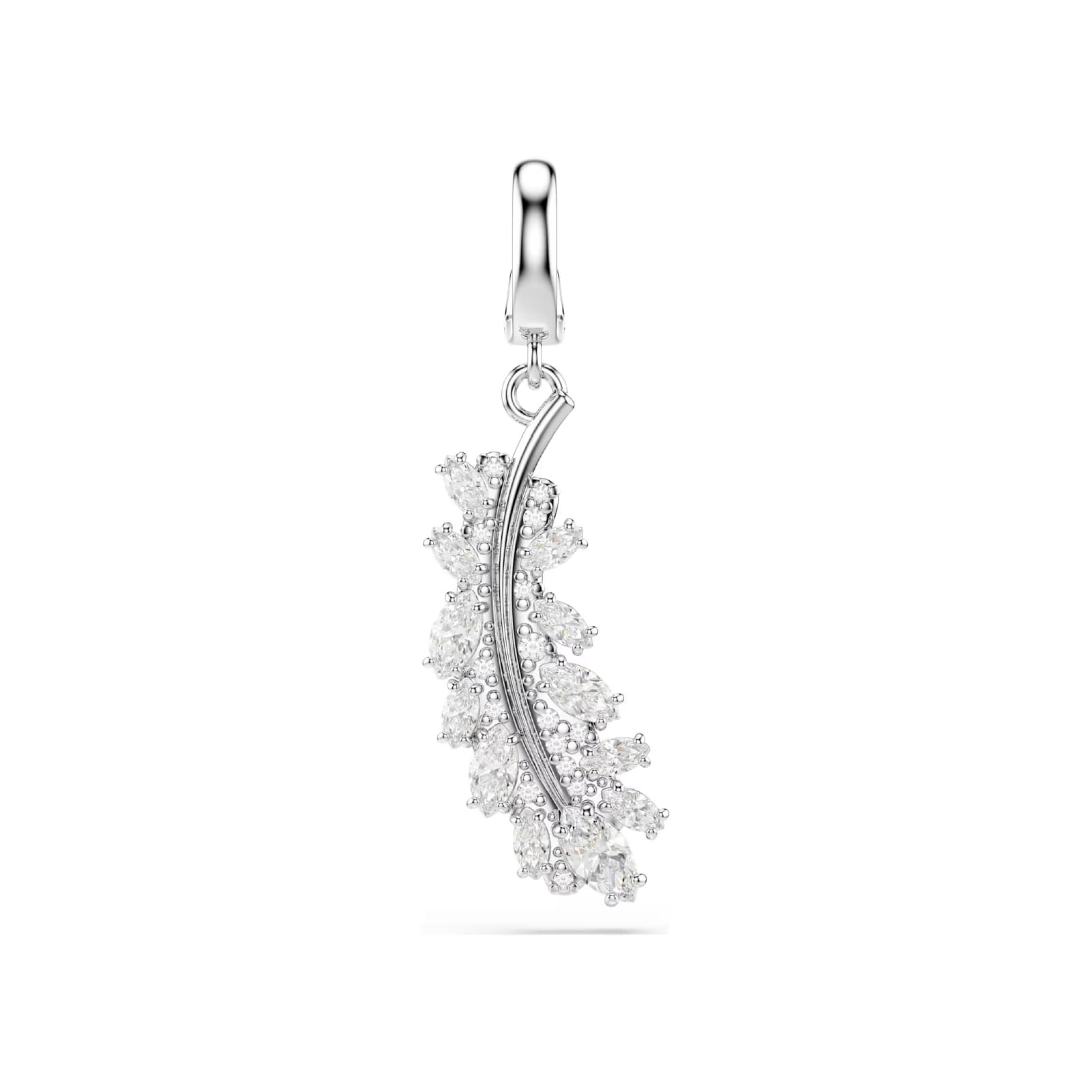 Charm Swarovski Vienna lega argento e piuma di zirconi MISURA UNICA