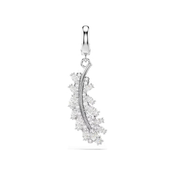 Charm Swarovski Vienna lega argento e piuma di zirconi MISURA UNICA