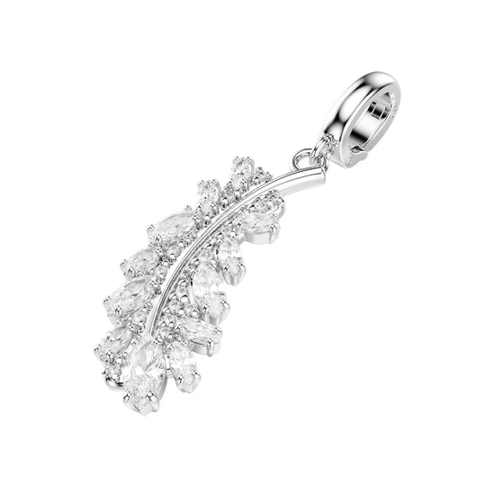 Charm Swarovski Vienna lega argento e piuma di zirconi MISURA UNICA