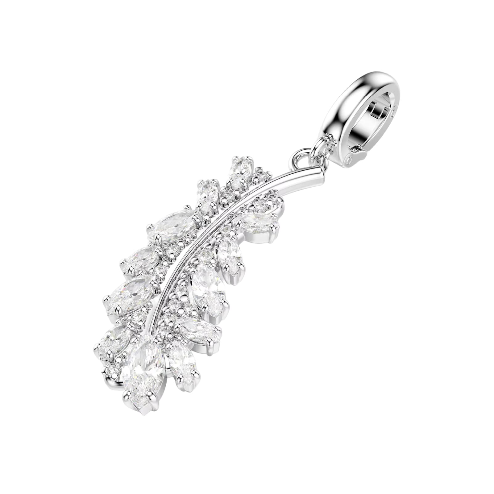 Charm Swarovski Vienna lega argento e piuma di zirconi MISURA UNICA