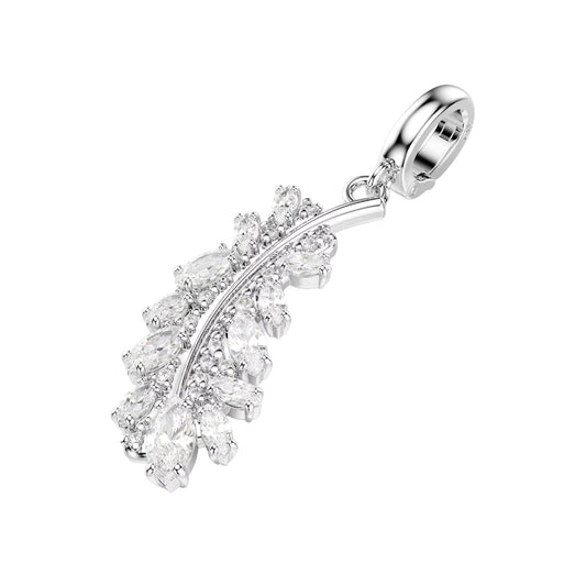 Charm Swarovski Vienna lega argento e piuma di zirconi MISURA UNICA
