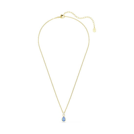 Collana pendente Swarovski Chroma lega oro e goccia azzurra MISURA UNICA