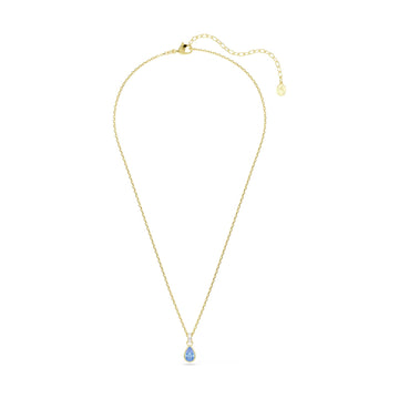 Collana pendente Swarovski Chroma lega oro e goccia azzurra MISURA UNICA