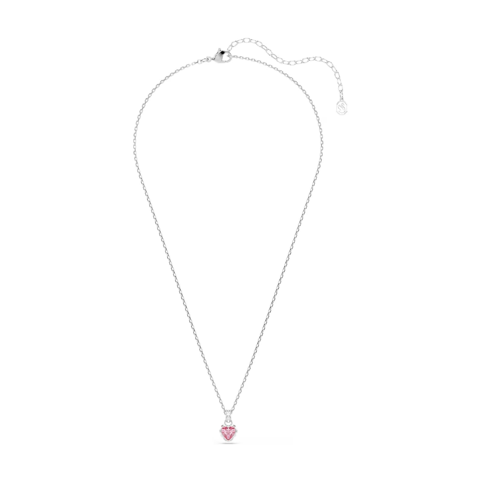 Collana pendente Swarovski Chroma lega argento e cuore rosa