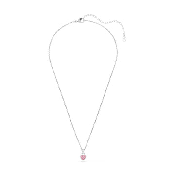 Collana pendente Swarovski Chroma lega argento e cuore rosa MISURA UNICA