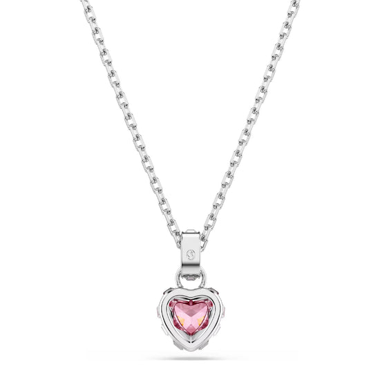 Collana pendente Swarovski Chroma lega argento e cuore rosa MISURA UNICA