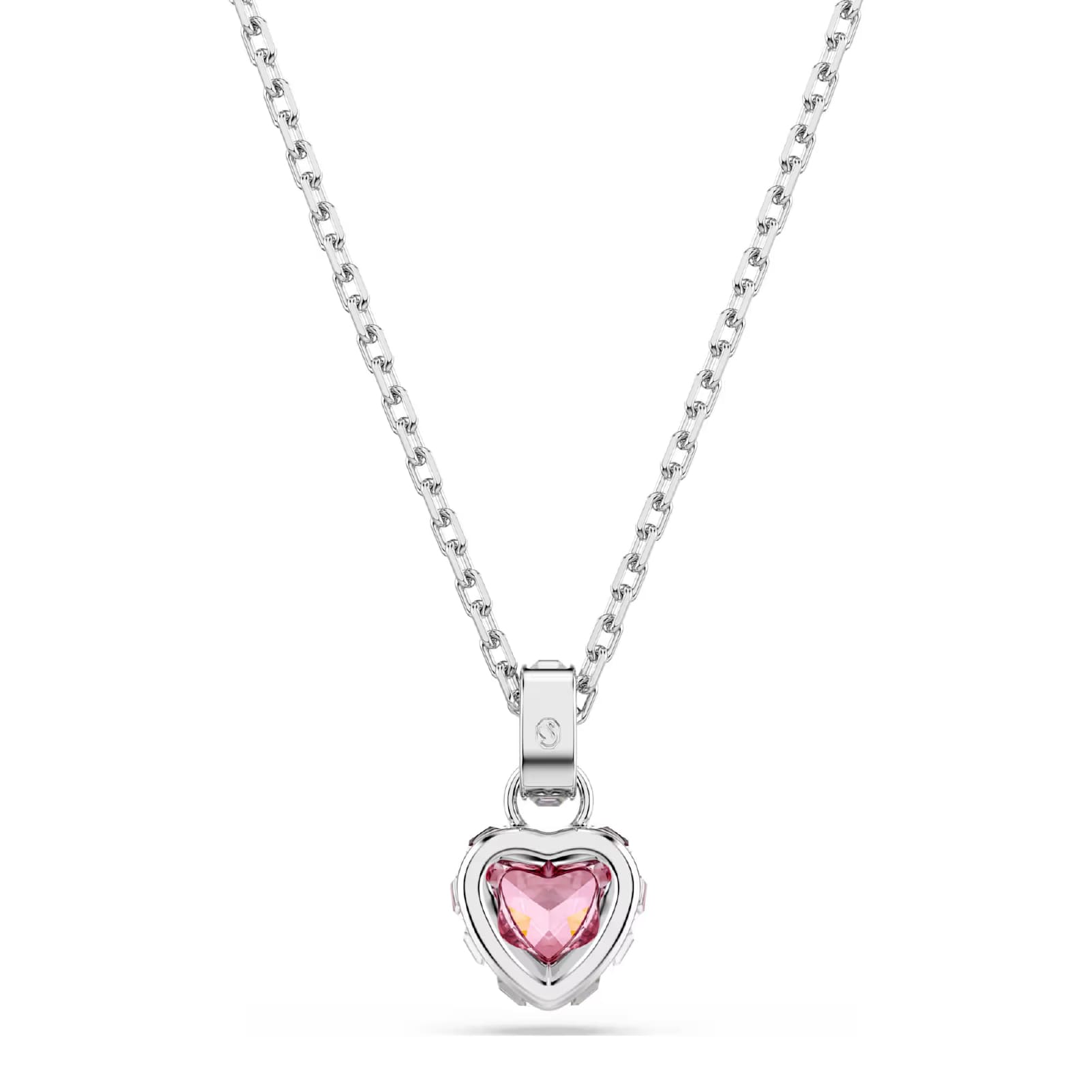 Collana pendente Swarovski Chroma lega argento e cuore rosa MISURA UNICA