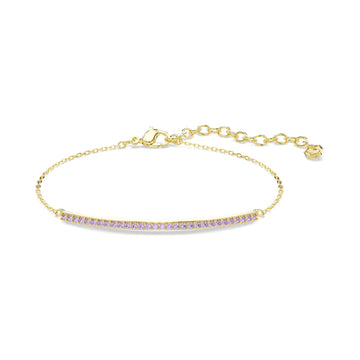 Bracciale catena Swarovski Only lega oro e zirconi viola Regolabile 15,5-20 cm